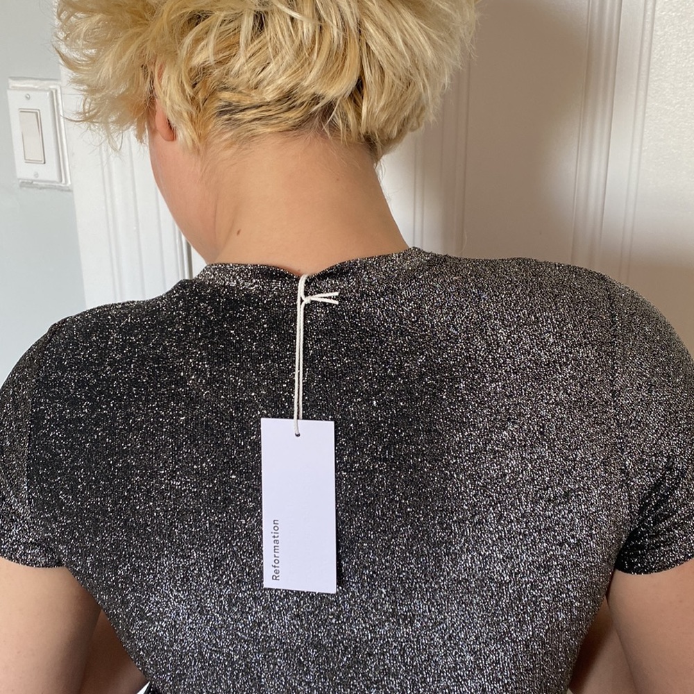 Sexy sparkly Reformation stretchy shirt - NWT